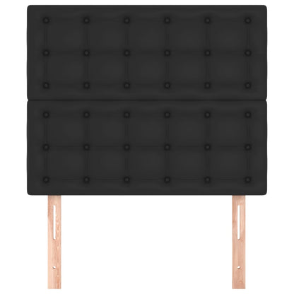 Čelo Postele 2 Ks Černé 100X5X78/88 Cm Umělá Kůže Černá