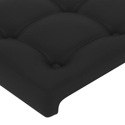 Čelo Postele 2 Ks Černé 100X5X78/88 Cm Umělá Kůže Černá
