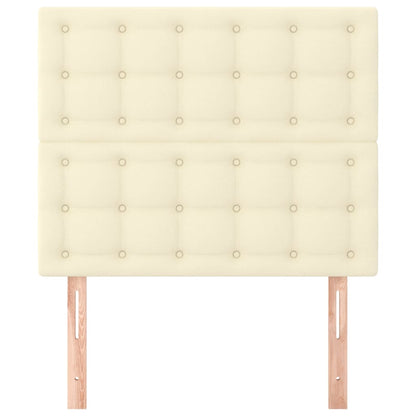 Čelo Postele Krémové 100X5X118/128 Cm Umělá Kůže