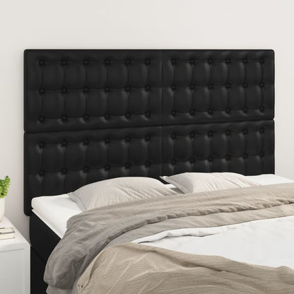 Čelo Postele 2 Ks Černé 100X5X78/88 Cm Umělá Kůže Černá