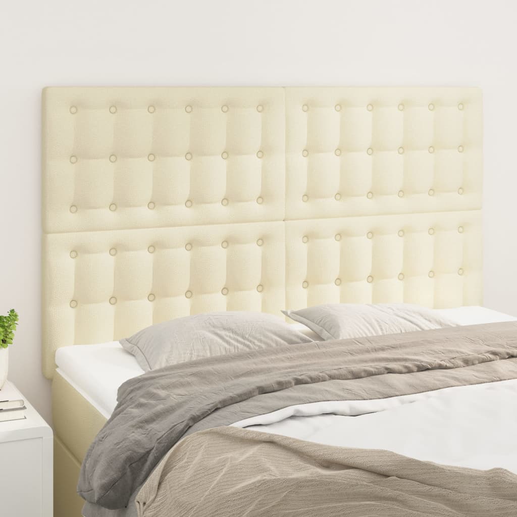 Čelo Postele Krémové 144X5X118/128 Cm Umělá Kůže