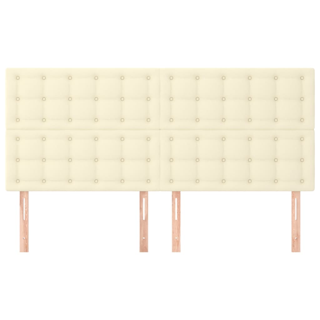 Čelo Postele Krémové 160X5X118/128 Cm Umělá Kůže