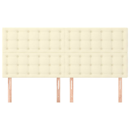 Čelo Postele Krémové 160X5X118/128 Cm Umělá Kůže