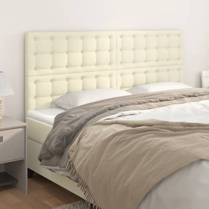 Čelo Postele Krémové 160X5X118/128 Cm Umělá Kůže