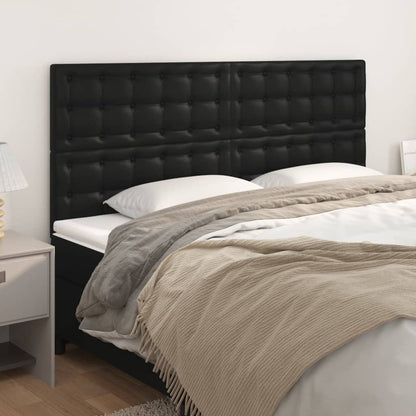 Čelo Postele 2 Ks Černé 100X5X78/88 Cm Umělá Kůže Černá