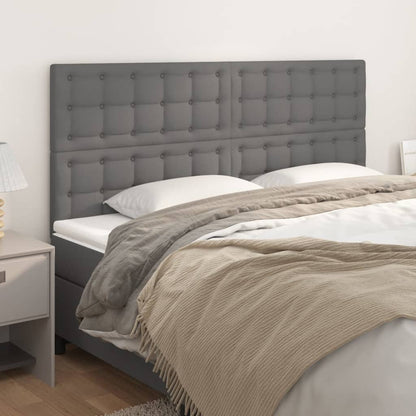 Čelo Postele 2 Ks Šedé 90X5X78/88 Cm Umělá Kůže Šedá