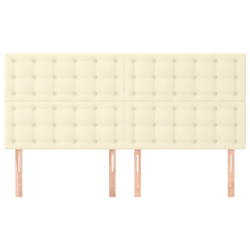 Čelo Postele Krémové 200X5X118/128 Cm Umělá Kůže