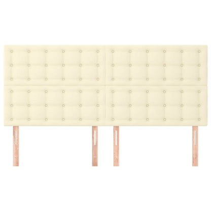 Čelo Postele Krémové 200X5X118/128 Cm Umělá Kůže