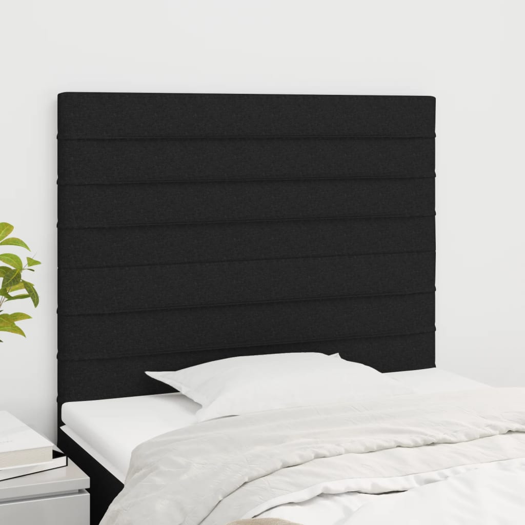 Čelo Postele 4 Ks Černé 100X5X78/88 Cm Textil Černá