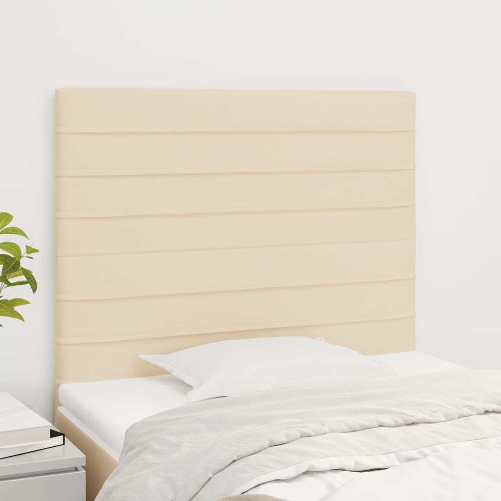 Čela Postele 4 Ks 72 X 5 X 78/88 Cm Textil Krémová