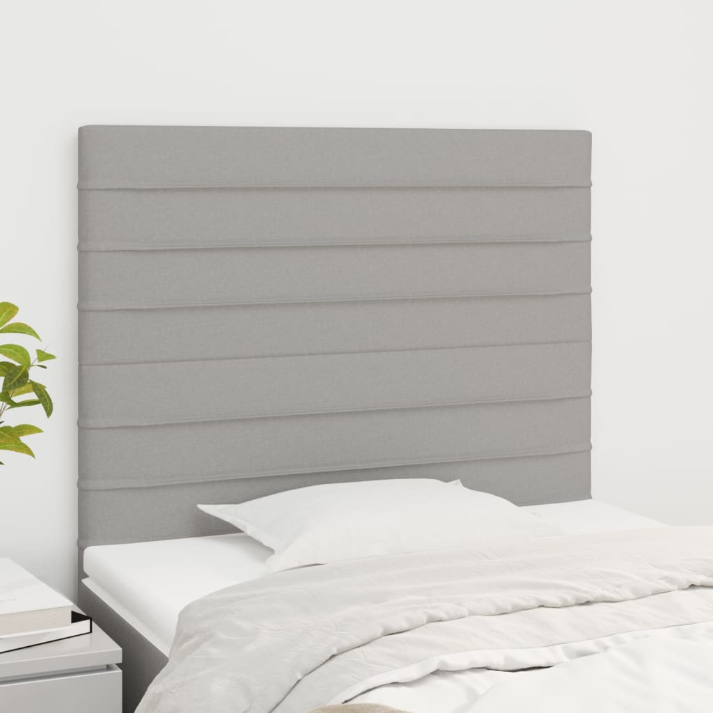 Čelo Postele 4 Ks Světle Šedé 100 X 5 X 78/88 Cm Samet Světle Šedá
