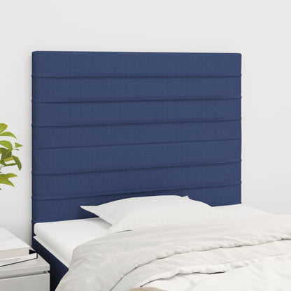Čelo Postele 2 Ks Modré 100X5X78/88 Cm Textil Modrá