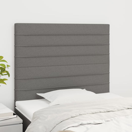 Čelo Postele 2 Ks Tmavě Šedé 100 X 5 X 78/88 Cm Samet Tmavě Šedá