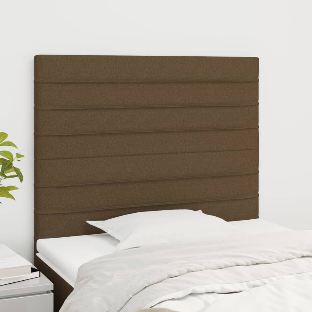 Čelo Postele 2 Ks Tmavě Hnědé 80 X 5 X 78/88 Cm Textil Tmavě Hnědá