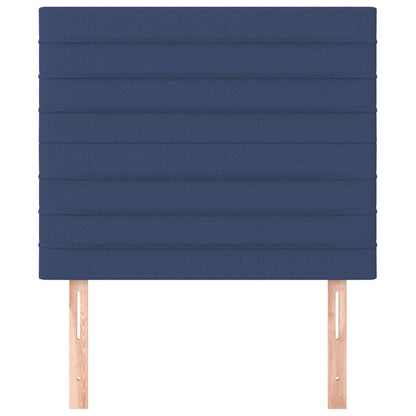 Čelo Postele 2 Ks Modré 100X5X78/88 Cm Textil Modrá