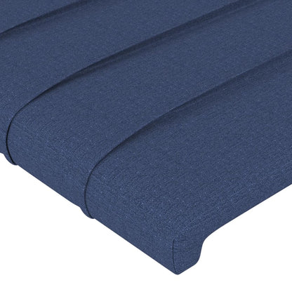Čelo Postele 2 Ks Modré 100X5X78/88 Cm Textil Modrá