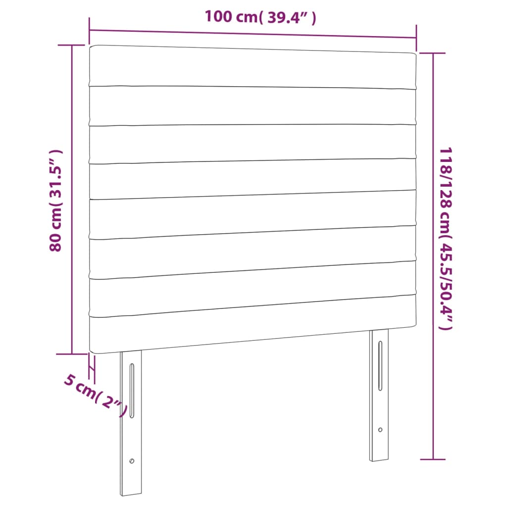 Čelo Postele 2 Ks Modré 100X5X78/88 Cm Textil Modrá