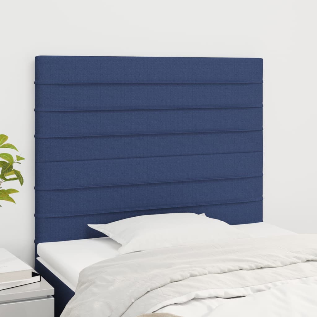 Čelo Postele 2 Ks Modré 100X5X78/88 Cm Textil Modrá