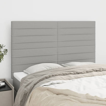 Čelo Postele 4 Ks Světle Šedé 100 X 5 X 78/88 Cm Samet Světle Šedá