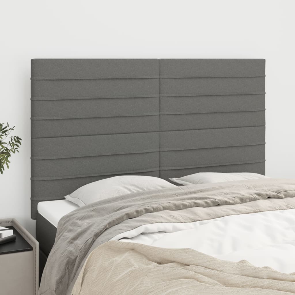 Čelo Postele 2 Ks Tmavě Šedé 100 X 5 X 78/88 Cm Samet Tmavě Šedá