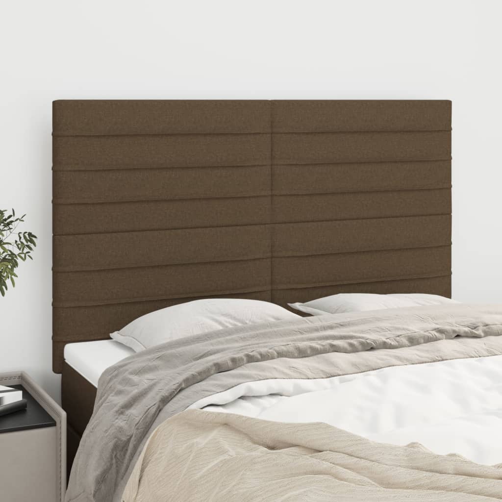 Čelo Postele 2 Ks Tmavě Hnědé 80 X 5 X 78/88 Cm Textil Tmavě Hnědá