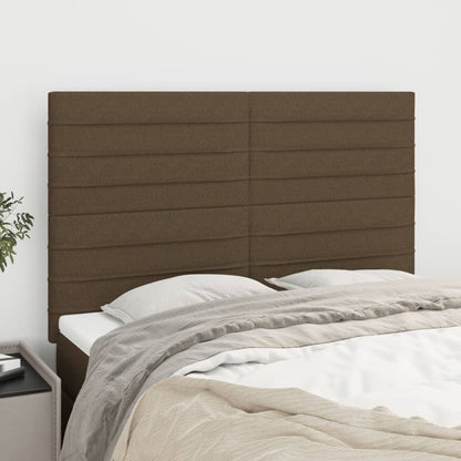 Čelo Postele 2 Ks Tmavě Hnědé 80 X 5 X 78/88 Cm Textil Tmavě Hnědá