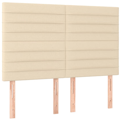 Čela Postele 4 Ks 72 X 5 X 78/88 Cm Textil Krémová