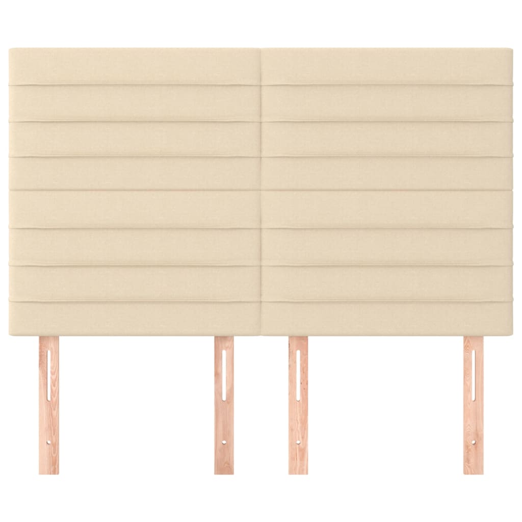 Čela Postele 4 Ks 72 X 5 X 78/88 Cm Textil Krémová