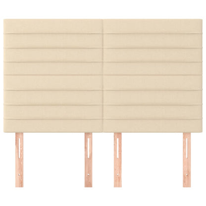 Čela Postele 4 Ks 72 X 5 X 78/88 Cm Textil Krémová