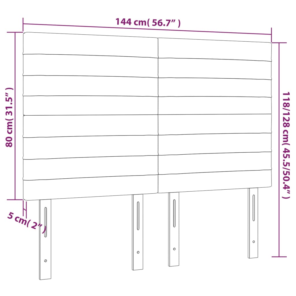Čela Postele 4 Ks 72 X 5 X 78/88 Cm Textil Krémová