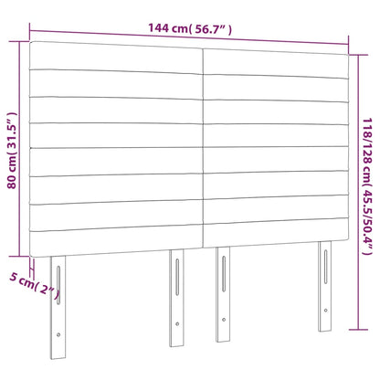 Čela Postele 4 Ks 72 X 5 X 78/88 Cm Textil Krémová
