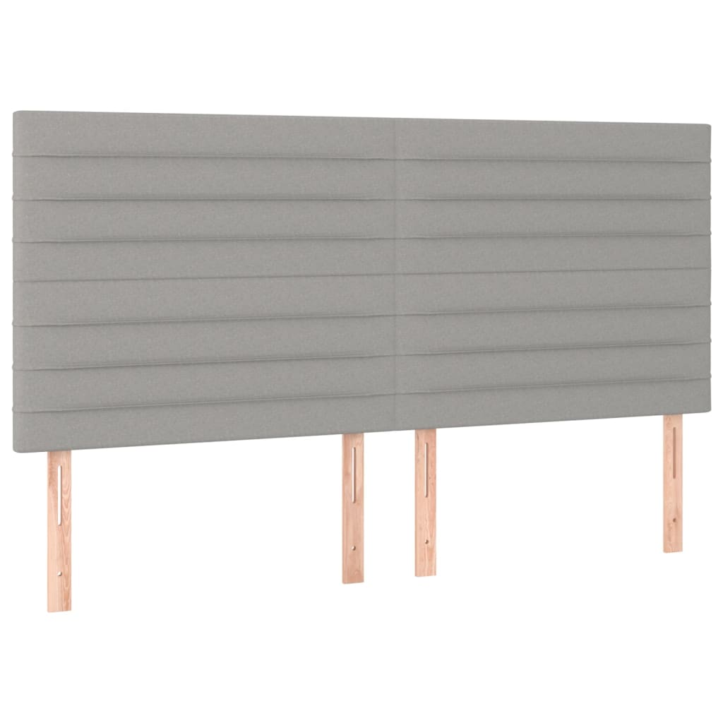 Čelo Postele 4 Ks Světle Šedé 100 X 5 X 78/88 Cm Samet Světle Šedá
