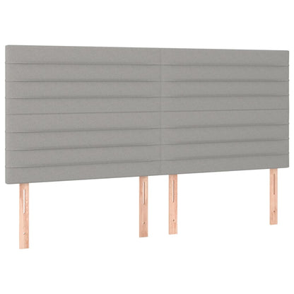 Čelo Postele 4 Ks Světle Šedé 100 X 5 X 78/88 Cm Samet Světle Šedá