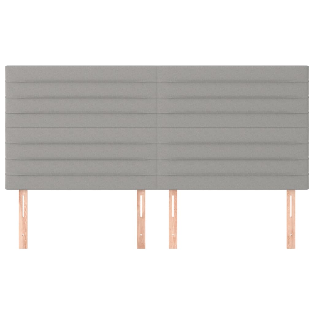 Čelo Postele 4 Ks Světle Šedé 100 X 5 X 78/88 Cm Samet Světle Šedá