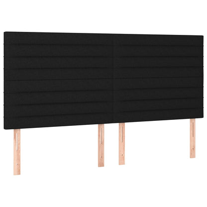 Čelo Postele 4 Ks Černé 100X5X78/88 Cm Textil Černá