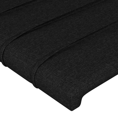 Čelo Postele 4 Ks Černé 100X5X78/88 Cm Textil Černá