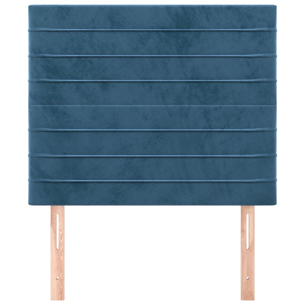 Čelo Postele Tmavě Modré 100X5X78/88 Cm Samet Tmavě Moddrá