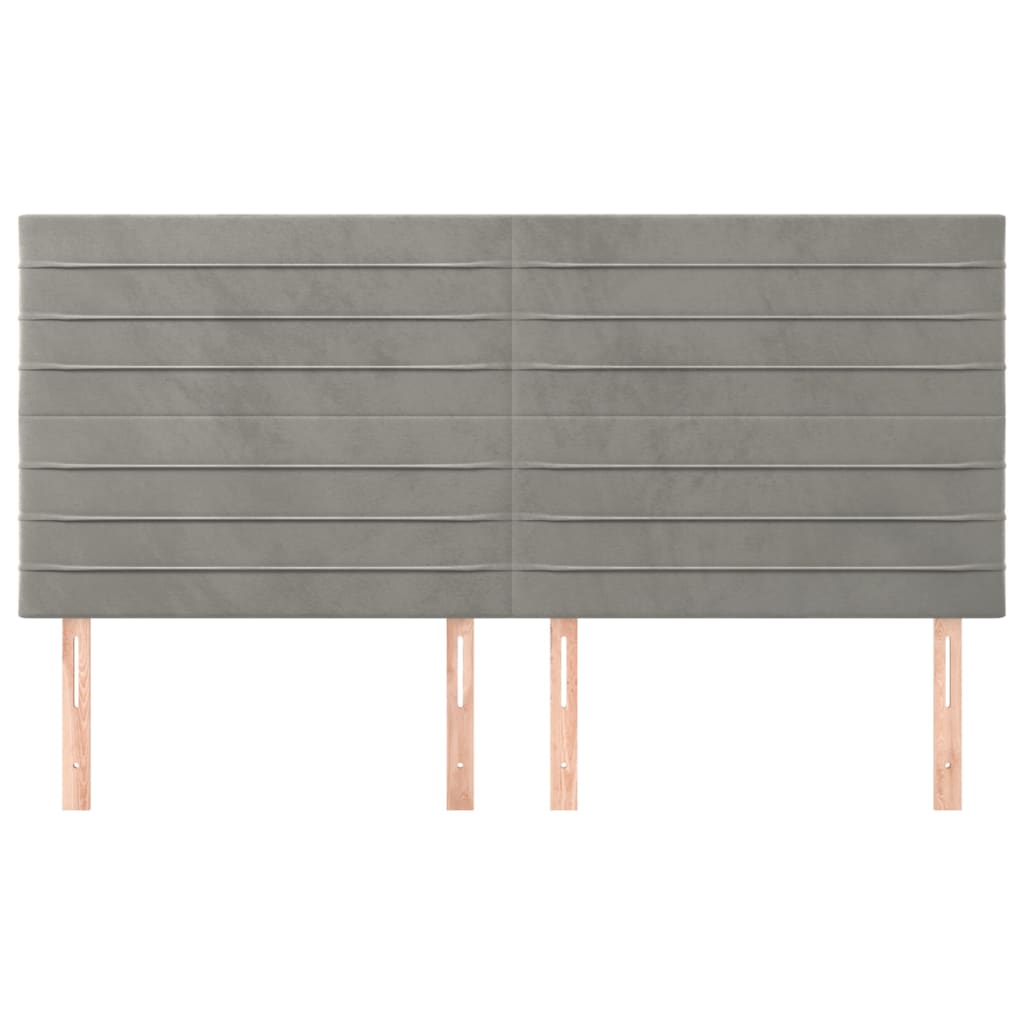 Čela Postele 4 Ks 80X5X78/88 Cm Samet Světle Šedá