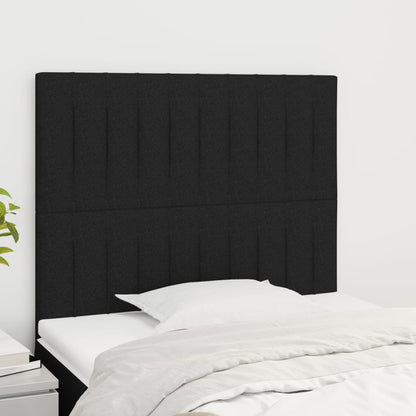 Čela Postele 4 Ks Černá 72 X 5 X 78/88 Cm Textil Černá