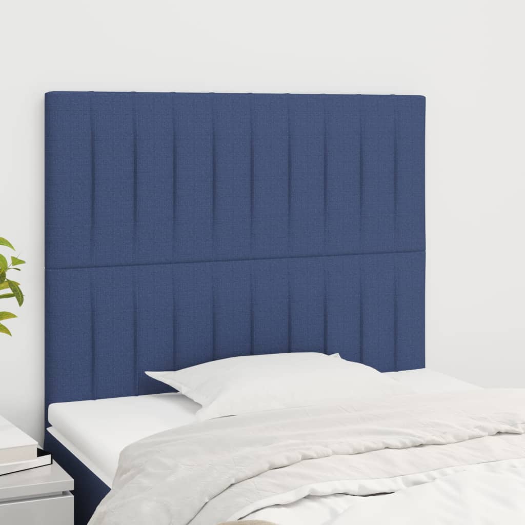 Čelo Postele 2 Ks Modré 90X5X78/88 Cm Textil Modrá