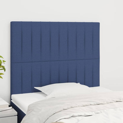 Čelo Postele 2 Ks Modré 90X5X78/88 Cm Textil Modrá