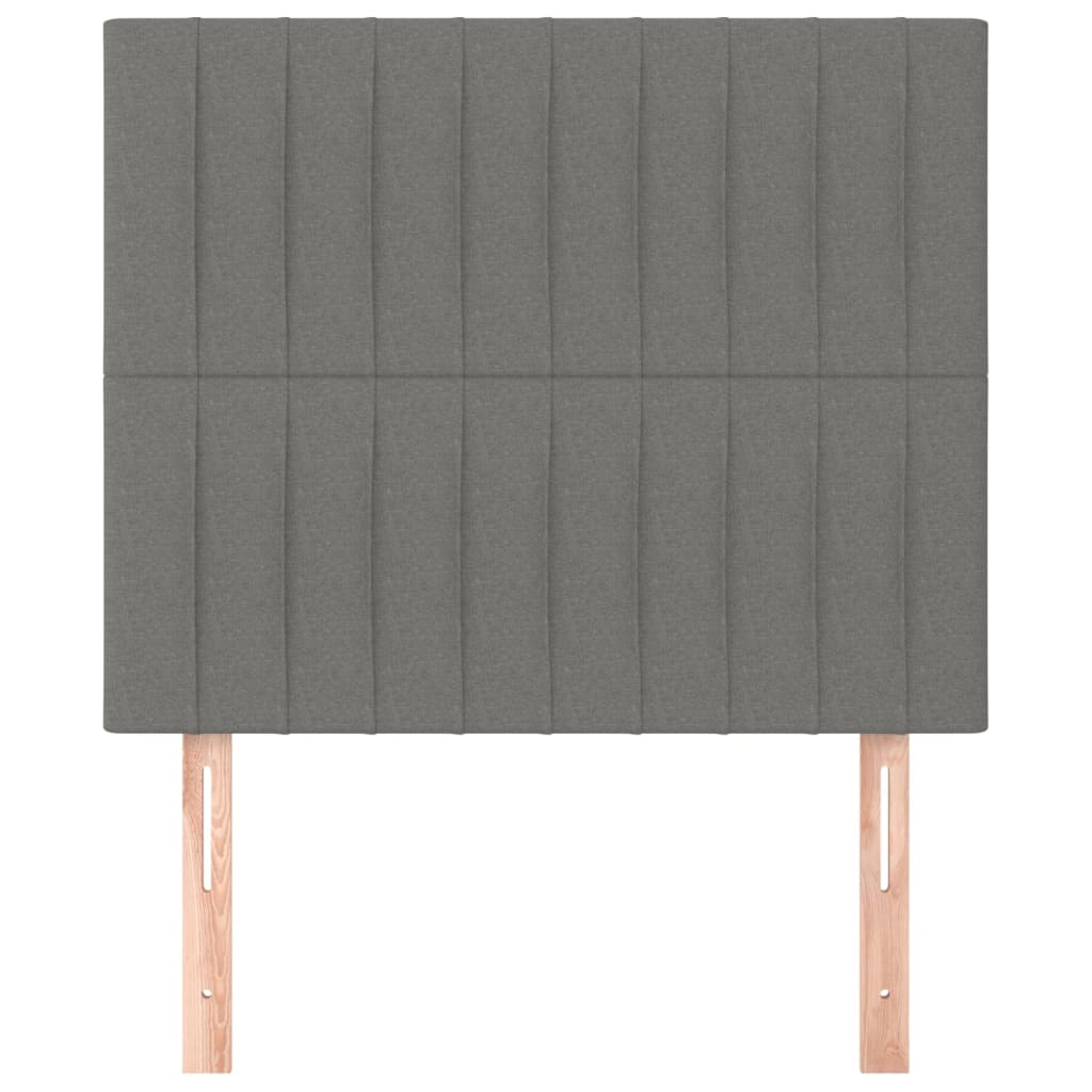 Čelo Postele 2 Ks Tmavě Šed 90X5X78/88 Cm Textil Tmavě Šedá