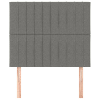 Čelo Postele 2 Ks Tmavě Šed 90X5X78/88 Cm Textil Tmavě Šedá