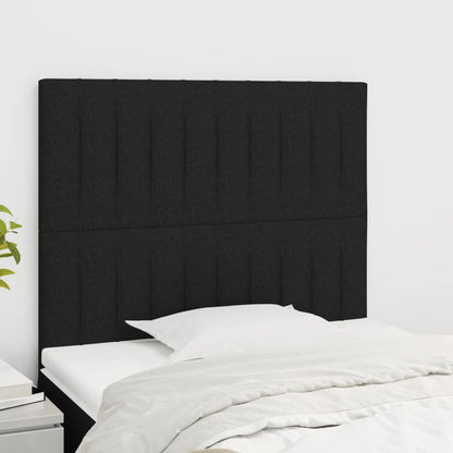 Čela Postele 4 Ks Černá 72 X 5 X 78/88 Cm Textil Černá