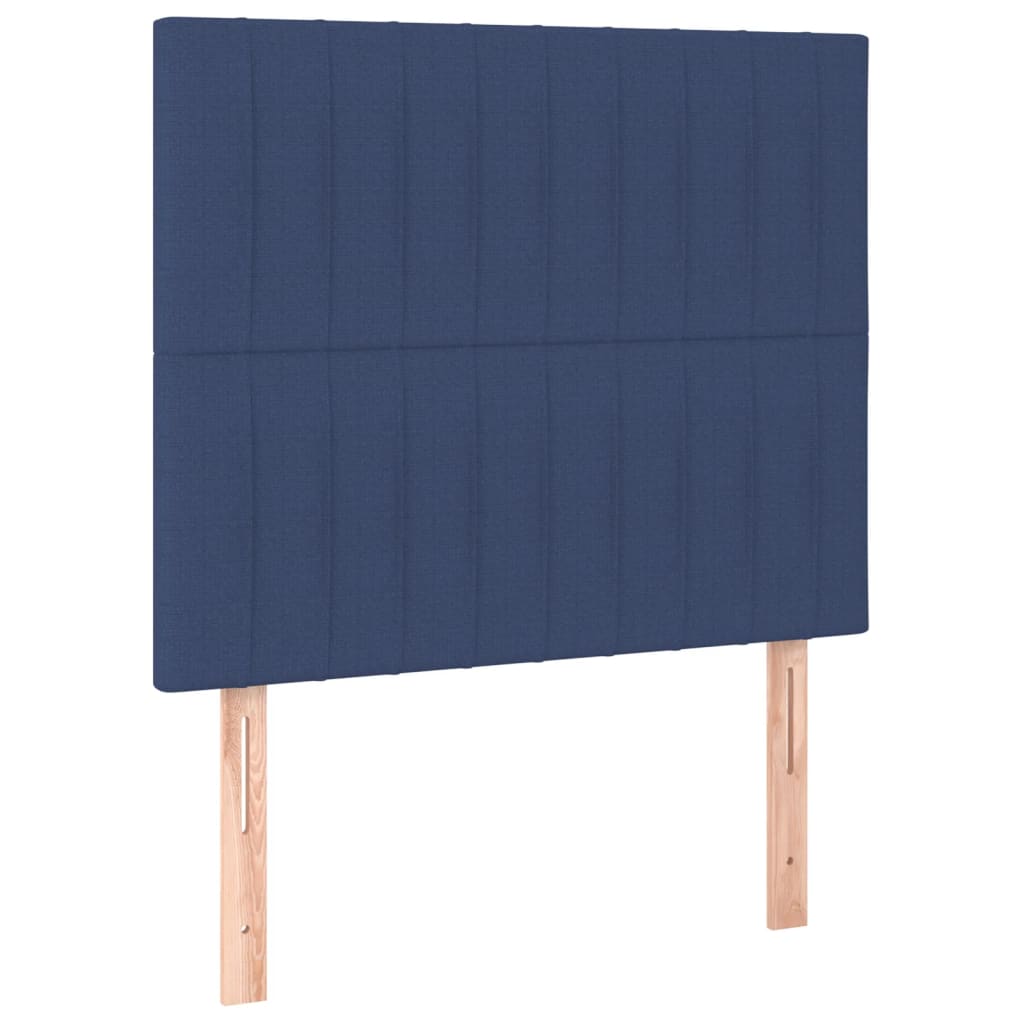 Čelo Postele 2 Ks Modré 90X5X78/88 Cm Textil Modrá