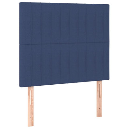 Čelo Postele 2 Ks Modré 90X5X78/88 Cm Textil Modrá