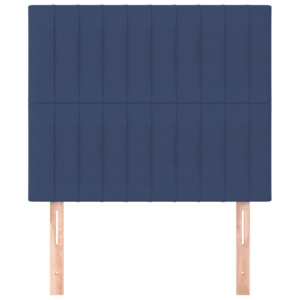 Čelo Postele 2 Ks Modré 90X5X78/88 Cm Textil Modrá