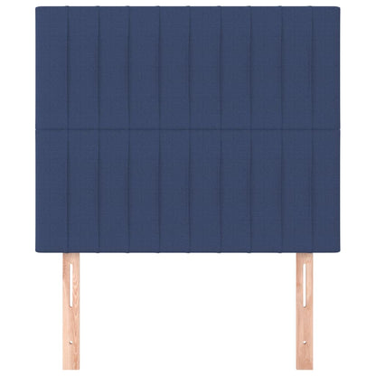 Čelo Postele 2 Ks Modré 90X5X78/88 Cm Textil Modrá