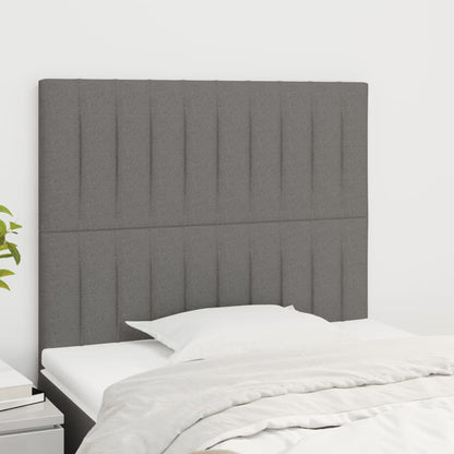 Čelo Postele 2 Ks Tmavě Šed 90X5X78/88 Cm Textil Tmavě Šedá