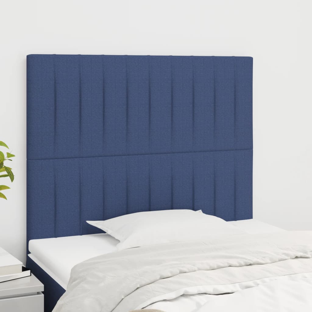 Čelo Postele 2 Ks Modré 90X5X78/88 Cm Textil Modrá